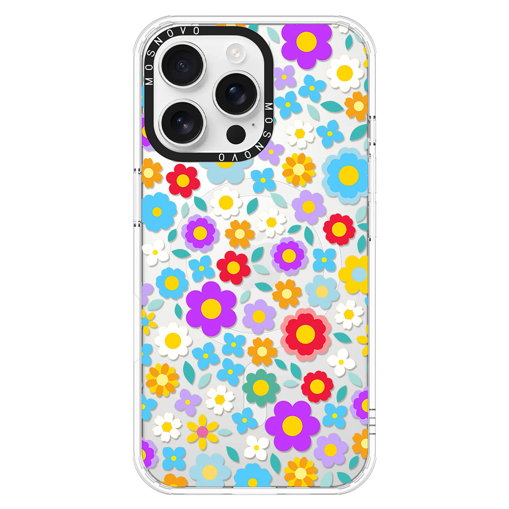 Retro Flower Phone Case - iPhone 16 Pro Max Case - MOSNOVO