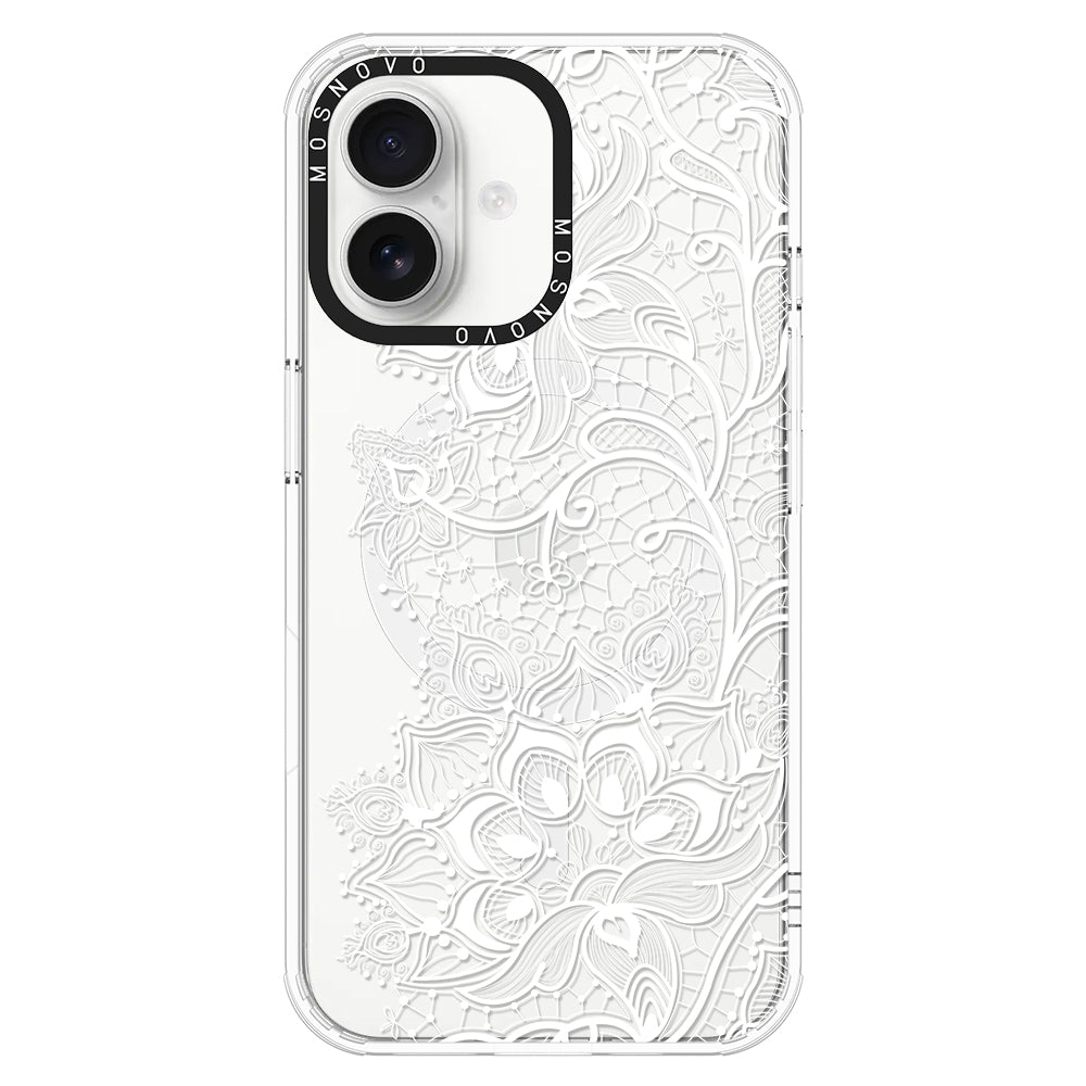 White Lotus Henna Phone Case - iPhone 16 Case - MOSNOVO