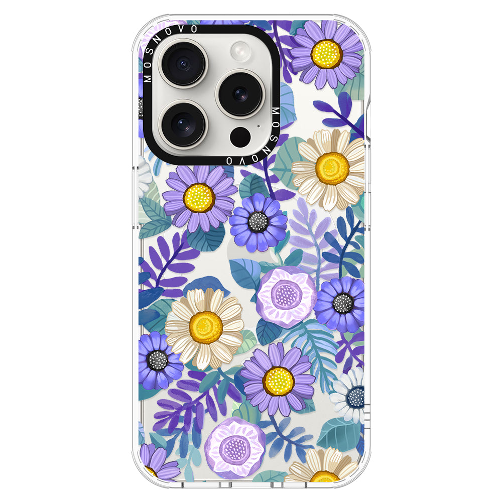 Purple Floral Phone Case - iPhone 16 Pro Max Case - MOSNOVO