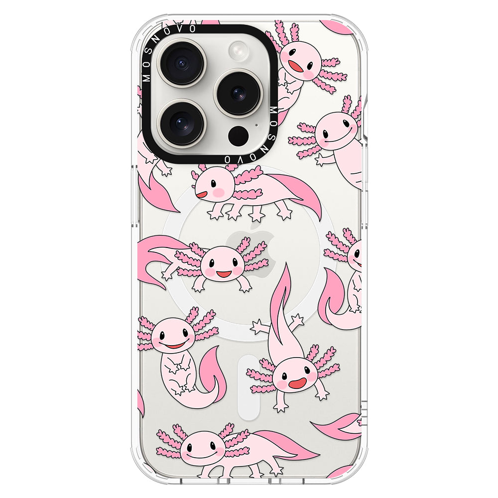 Pink Axolotl Phone Case - iPhone 16 Pro Max Case - MOSNOVO