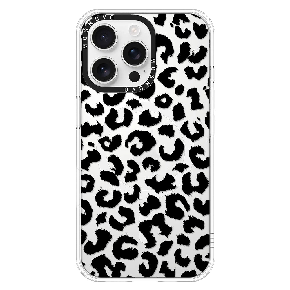 Black Leopard Phone Case - iPhone 16 Pro Max Case - MOSNOVO