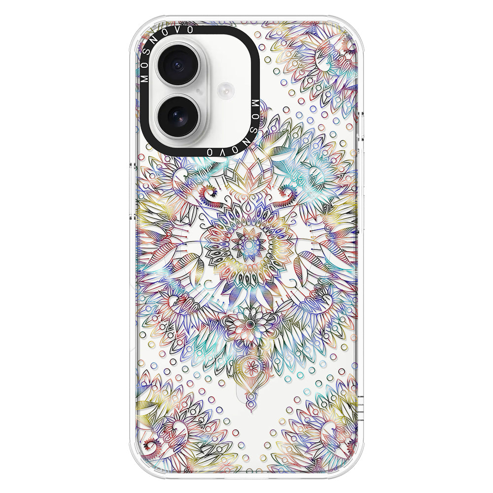 Rainbow Mandala Phone Case - iPhone 16 Plus Case - MOSNOVO