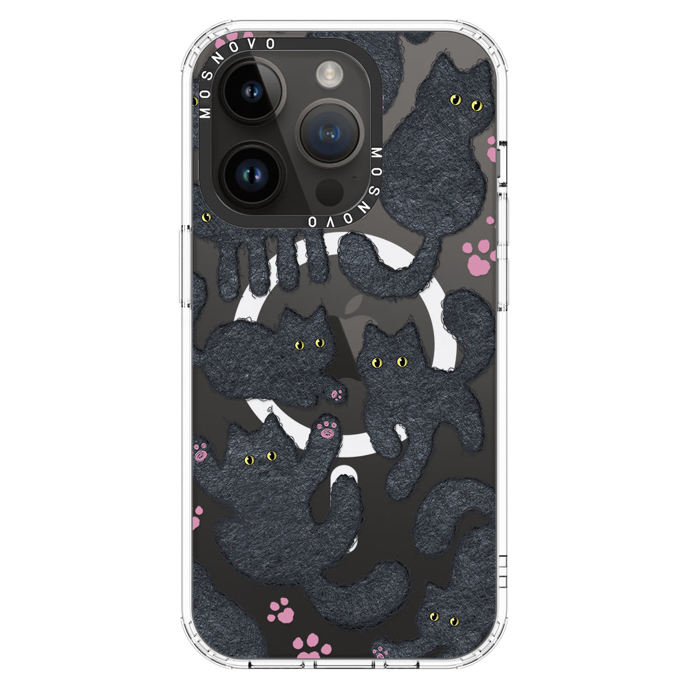 Black Furry Cat Phone Case - iPhone 14 Pro Case