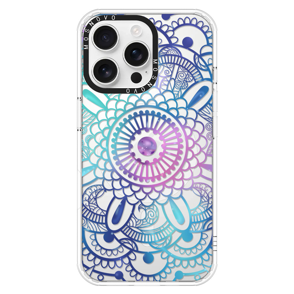 Violet Blue Mandala Phone Case - iPhone 16 Pro Max Case - MOSNOVO