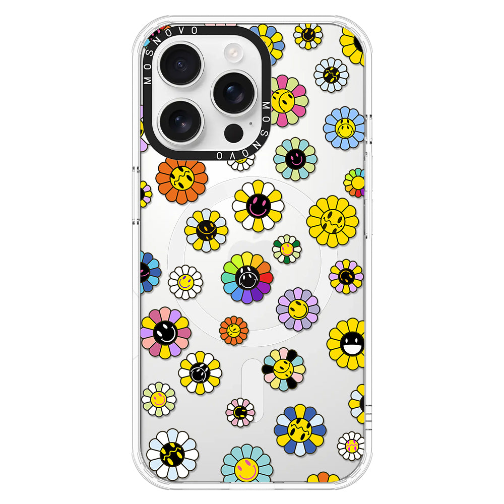 Flower Smiley Face Phone Case - iPhone 16 Pro Max Case - MOSNOVO