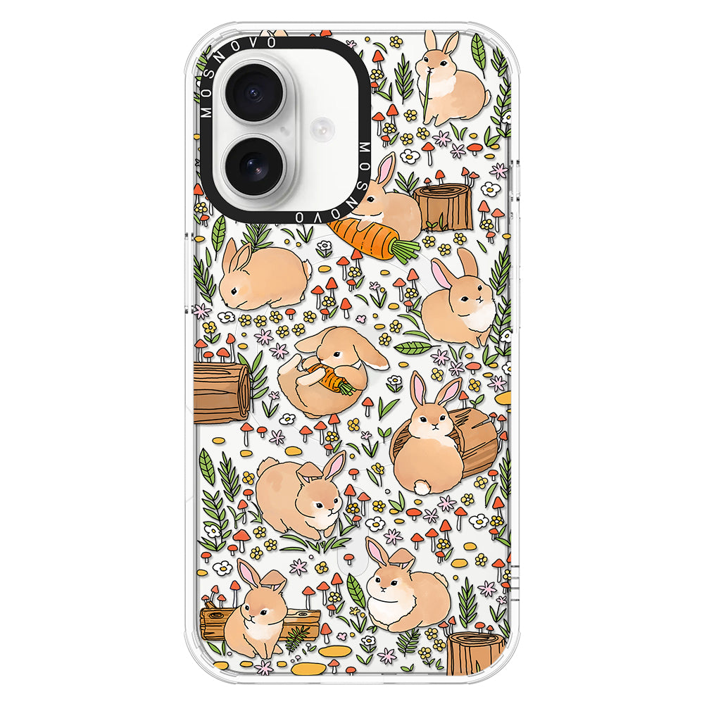 Cute Bunny Garden Phone Case - iPhone 16 Plus Case - MOSNOVO