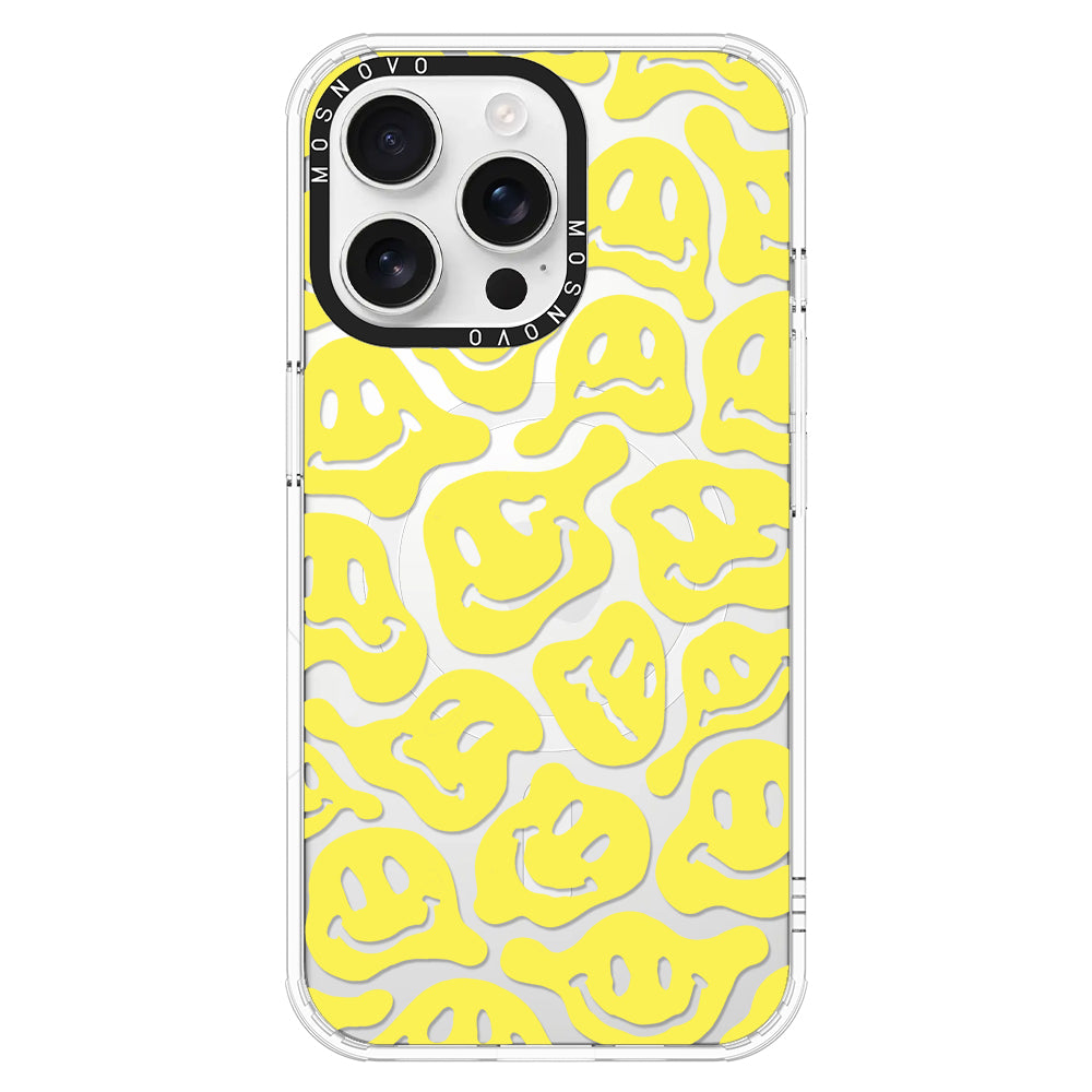 Melted Yellow Smiles Face Phone Case - iPhone 16 Pro Max Case - MOSNOVO