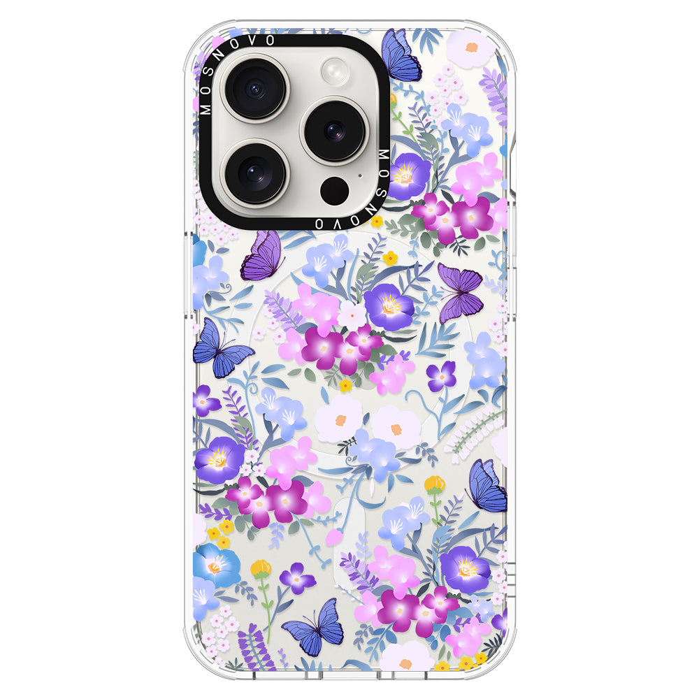 Purple Peri Nemophila Flower Phone Case - iPhone 16 Pro Case - MOSNOVO