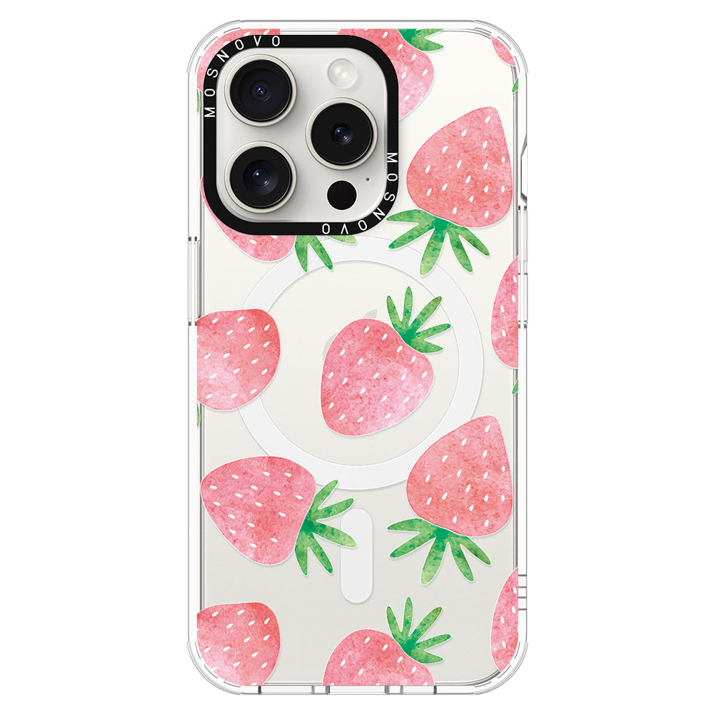 Pastel Strawberry Phone Case - iPhone 16 Pro Case - MOSNOVO