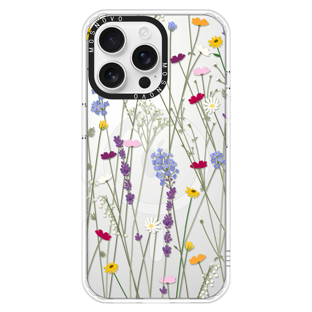 Floral Garden Lavender Daisy Flower Phone Case - iPhone 16 Pro Max Case - MOSNOVO