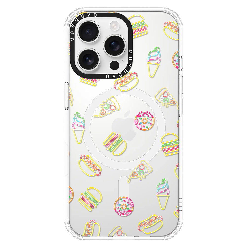 Neon Burgers Phone Case - iPhone 16 Pro Max Case - MOSNOVO