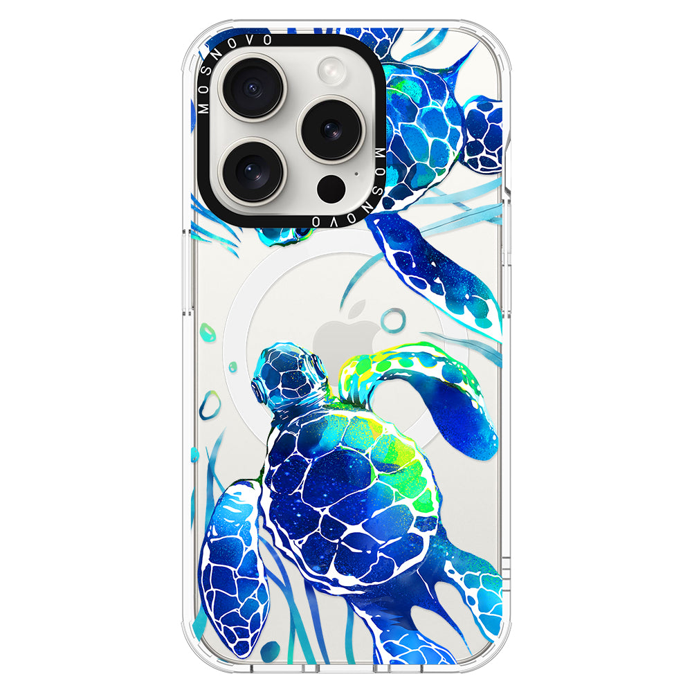 Blue Sea Turtle Phone Case - iPhone 16 Pro Max Case - MOSNOVO