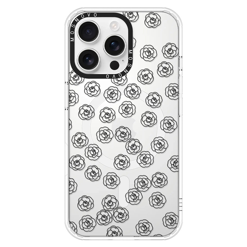 Linear Camelia Flower Phone Case - iPhone 16 Pro Max Case