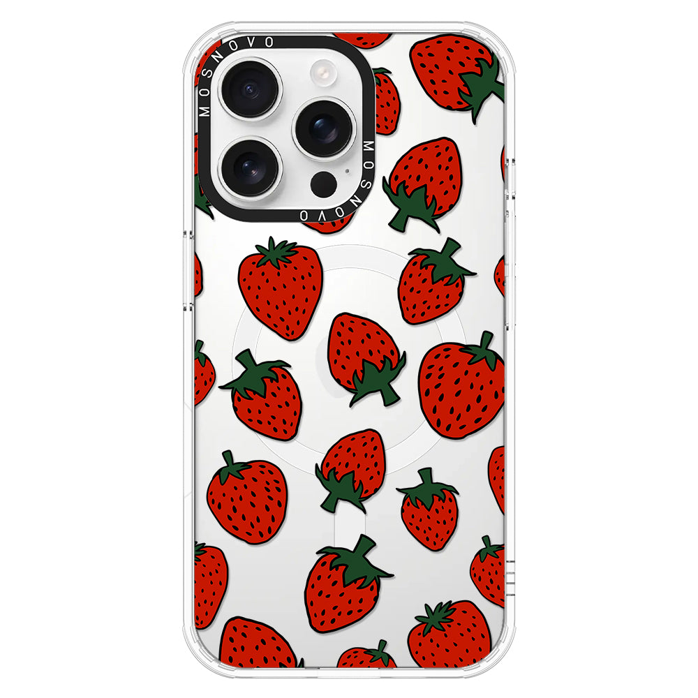 Red Strawberry Phone Case - iPhone 16 Pro Max Case - MOSNOVO