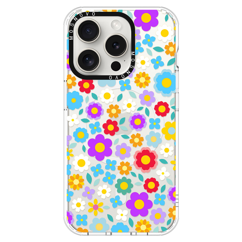 Retro Flower Phone Case - iPhone 16 Pro Max Case - MOSNOVO