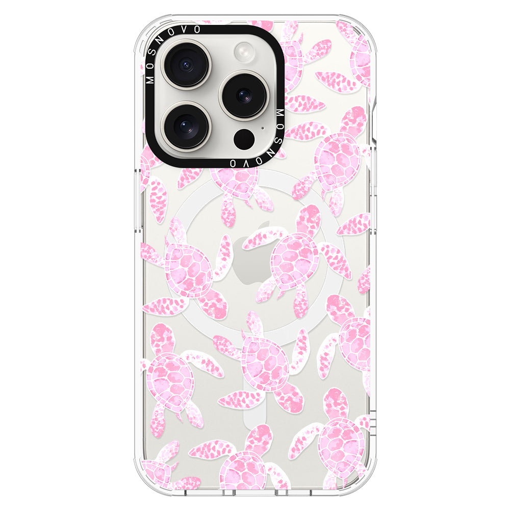 Pink Turtle Phone Case - iPhone 16 Pro Max Case - MOSNOVO