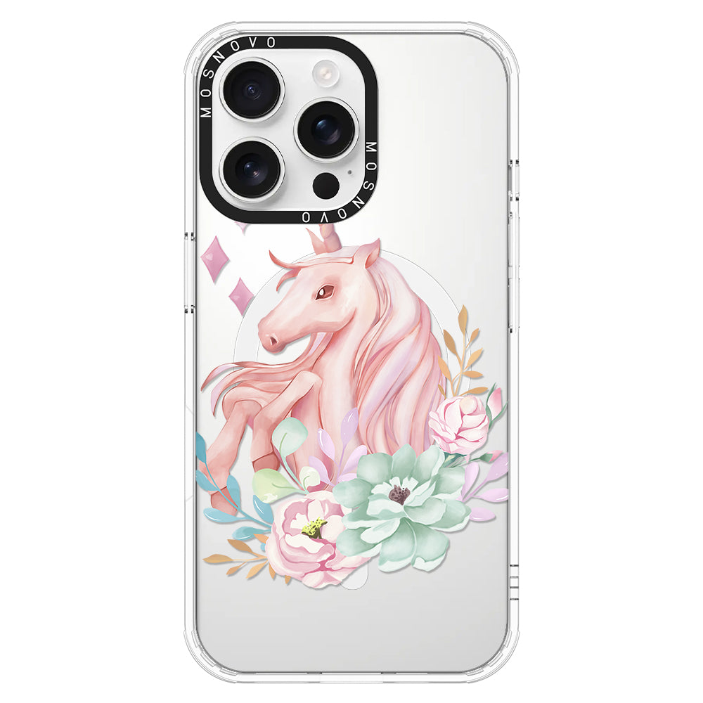 Elegant Flowers Unicorn Phone Case - iPhone 16 Pro Max Case - MOSNOVO