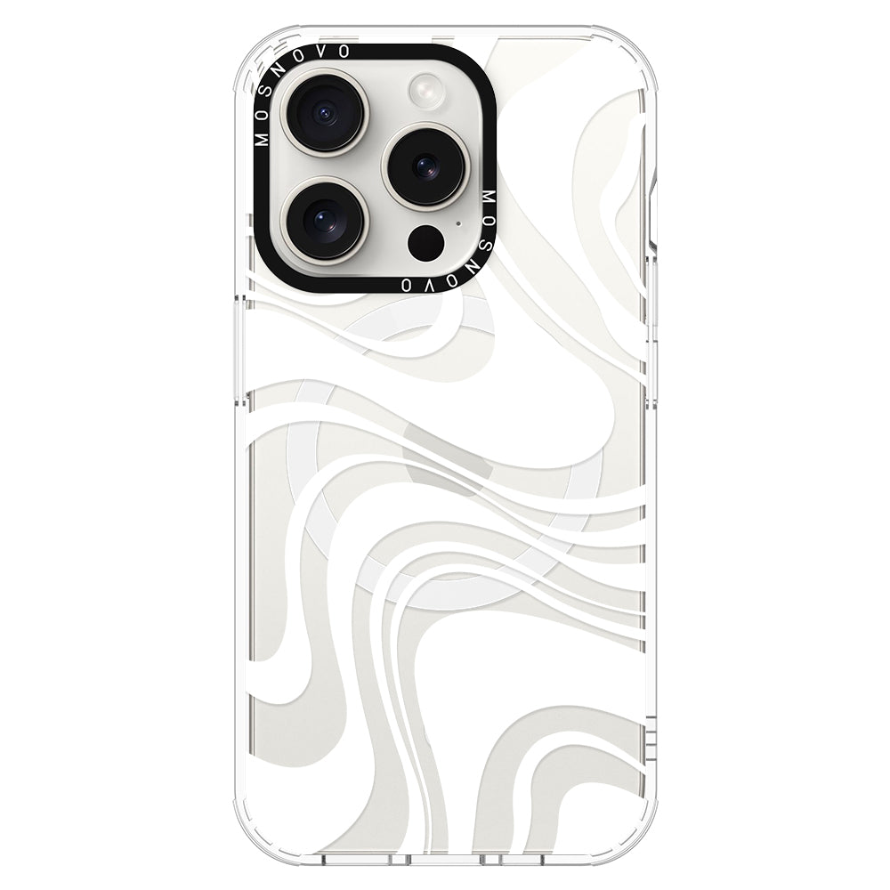 White Swirl Phone Case - iPhone 16 Pro Max Case - MOSNOVO