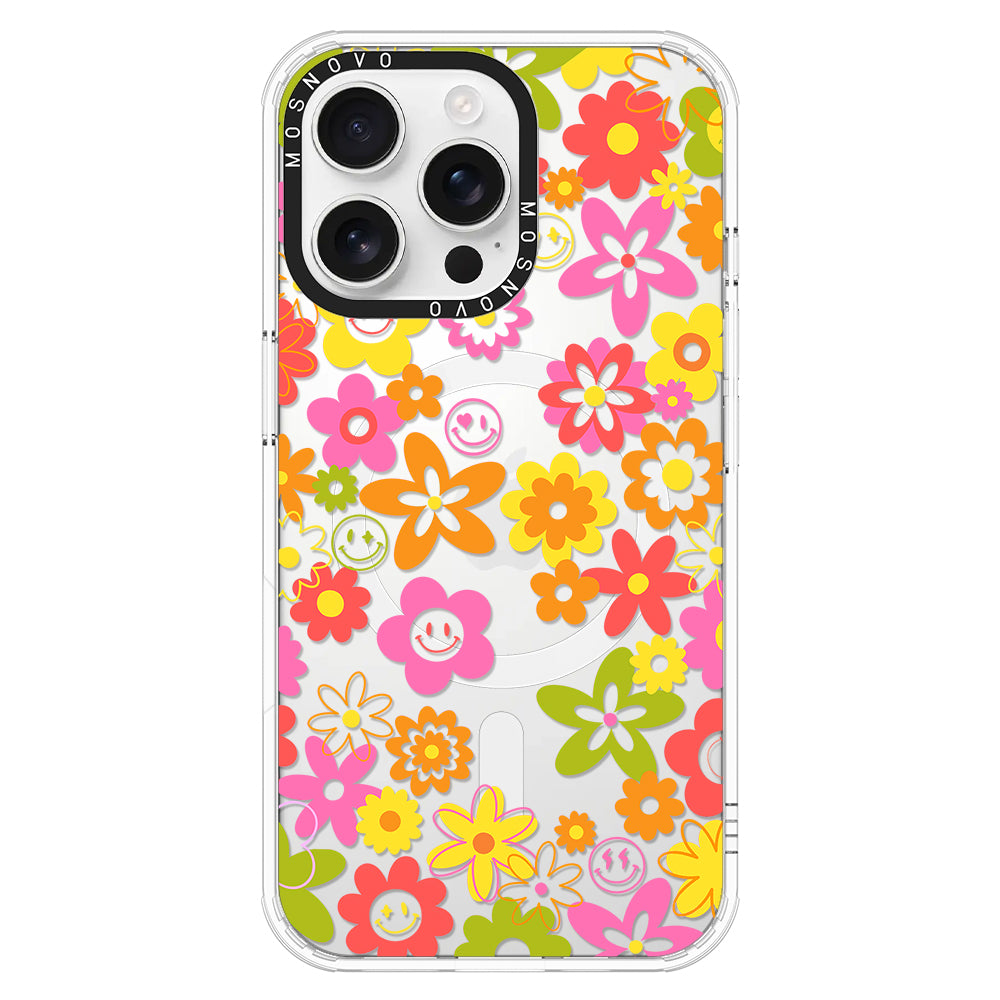 70's Groovy Floral Phone Case - iPhone 16 Pro Max Case - MOSNOVO