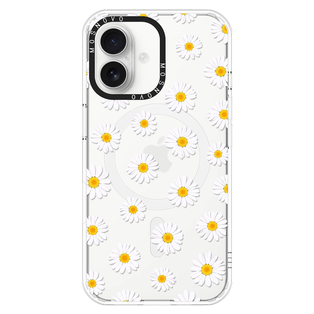 White Daisy Phone Case - iPhone 16 Case - MOSNOVO