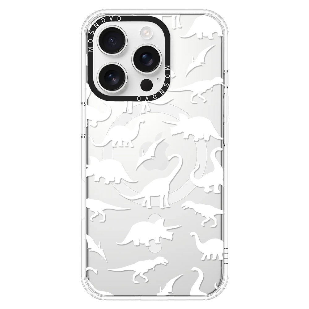 White Dinosaur Phone Case - iPhone 16 Pro Case - MOSNOVO