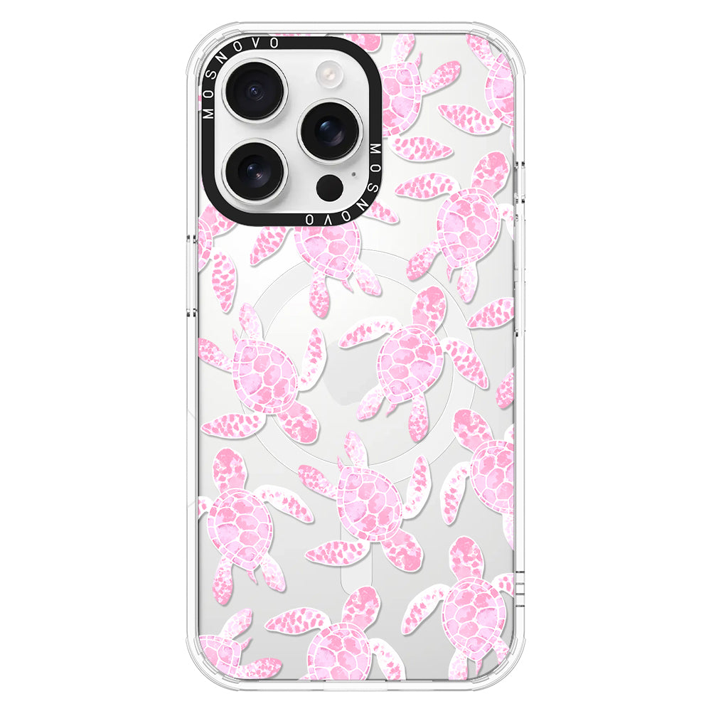 Pink Turtle Phone Case - iPhone 16 Pro Max Case - MOSNOVO