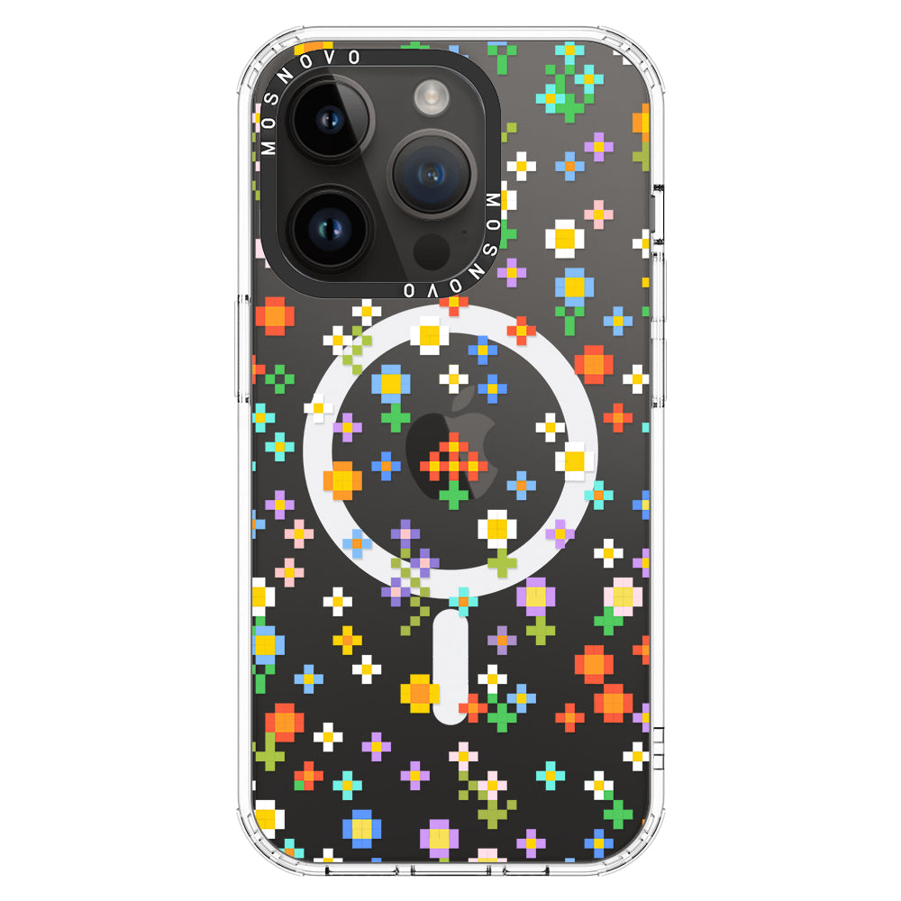 Pixel-Floral Phone Case - iPhone 14 Pro Case