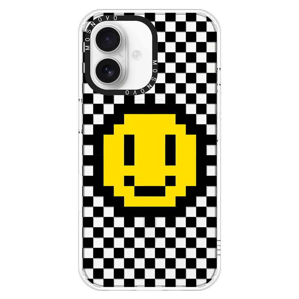 Smile Checkered Phone Case - iPhone 16 Case - MOSNOVO