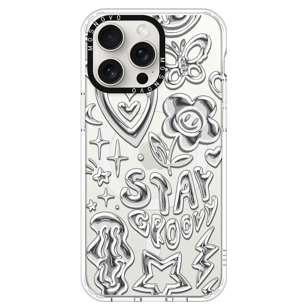 Silver Chrome Art (Flat Print) Phone Case - iPhone 15 Pro Max Case