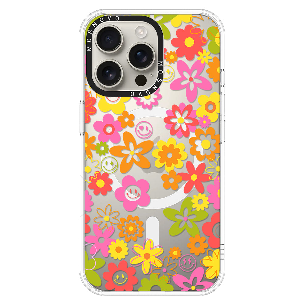 70's Groovy Floral Phone Case - iPhone 16 Pro Max Case - MOSNOVO