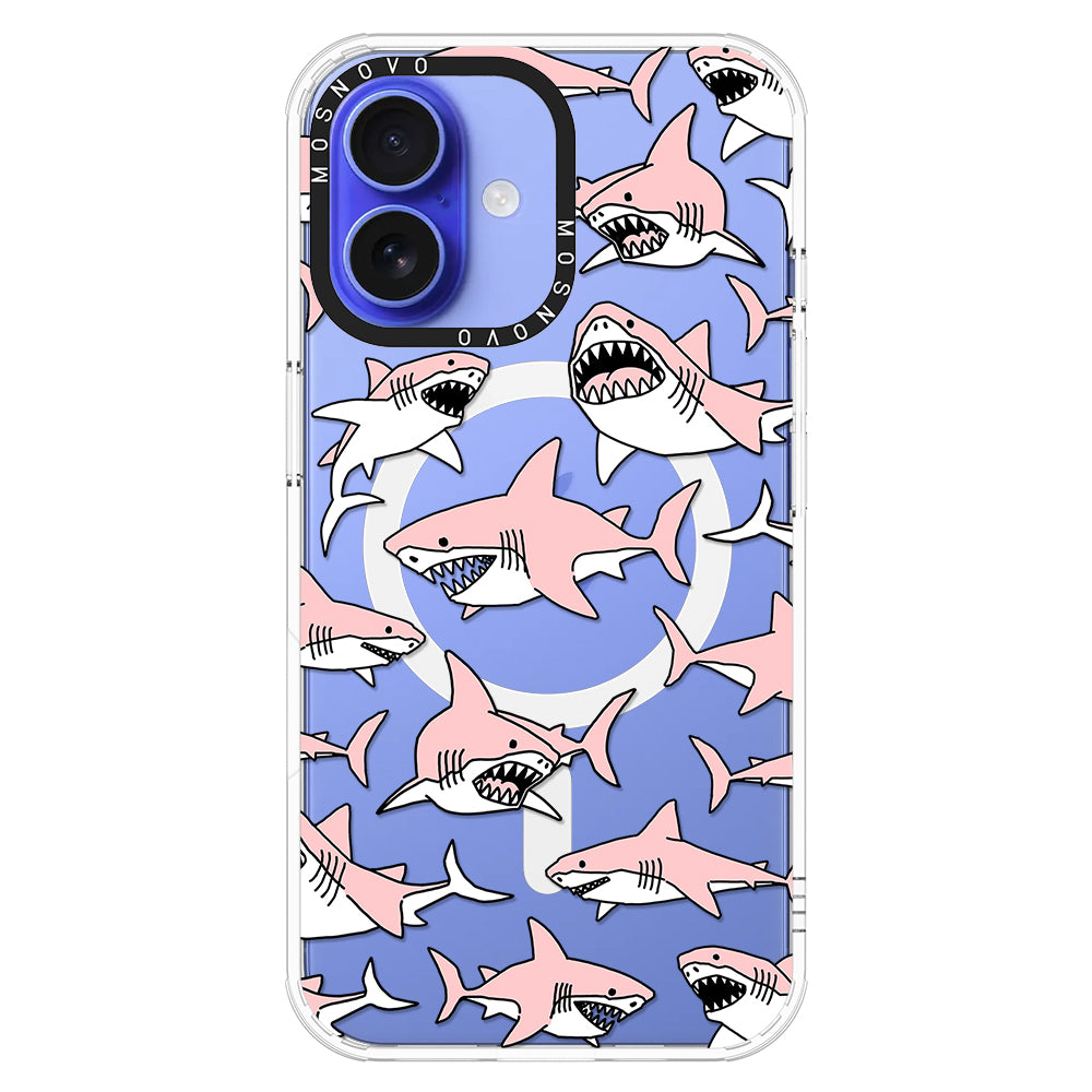 Pink Shark Phone Case - iPhone 16 Case - MOSNOVO