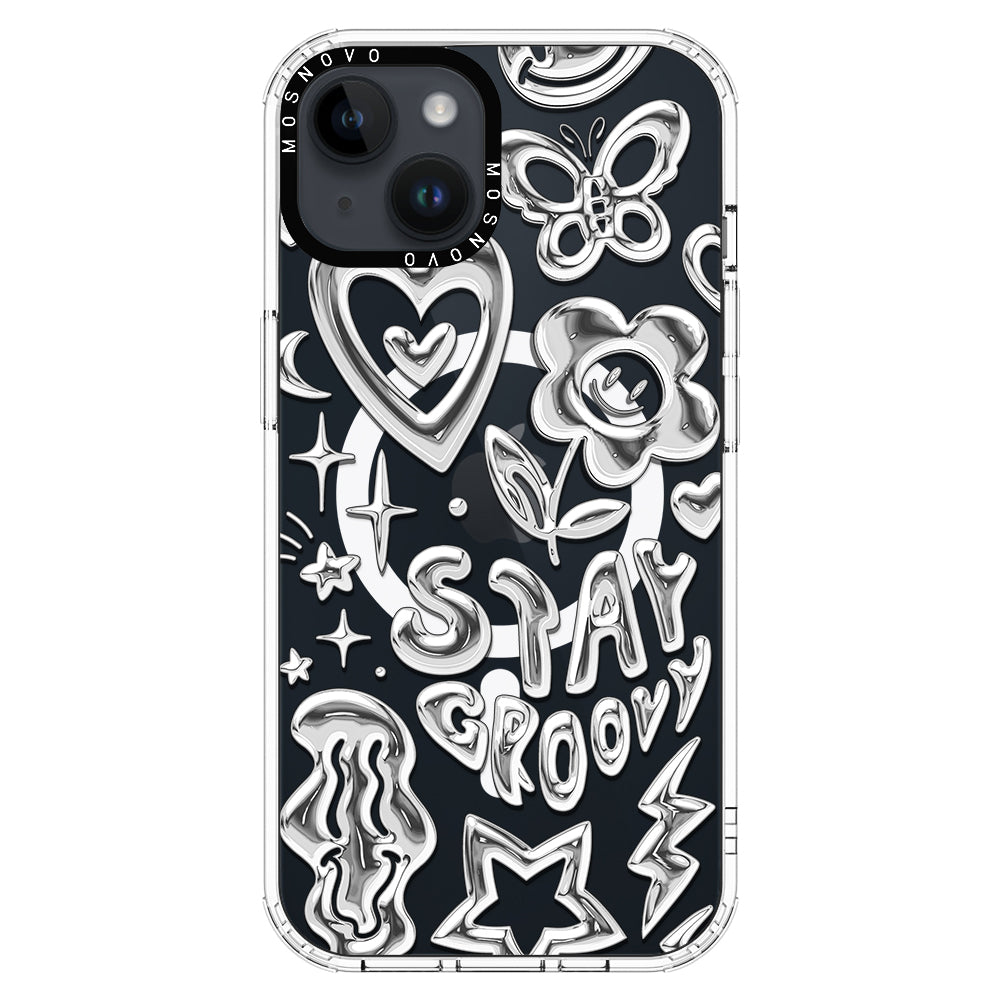 Silver Chrome Art (Flat Print) Phone Case - iPhone 14 Plus Case