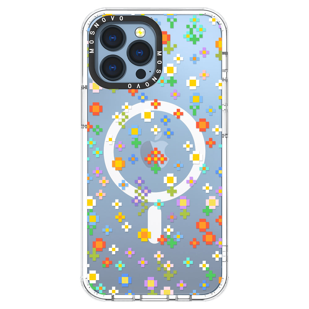 Pixel-Floral Phone Case - iPhone 13 Pro Max Case