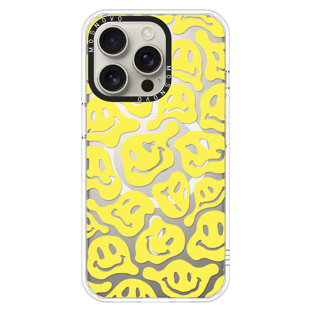 Melted Yellow Smiles Face Phone Case - iPhone 16 Pro Case - MOSNOVO