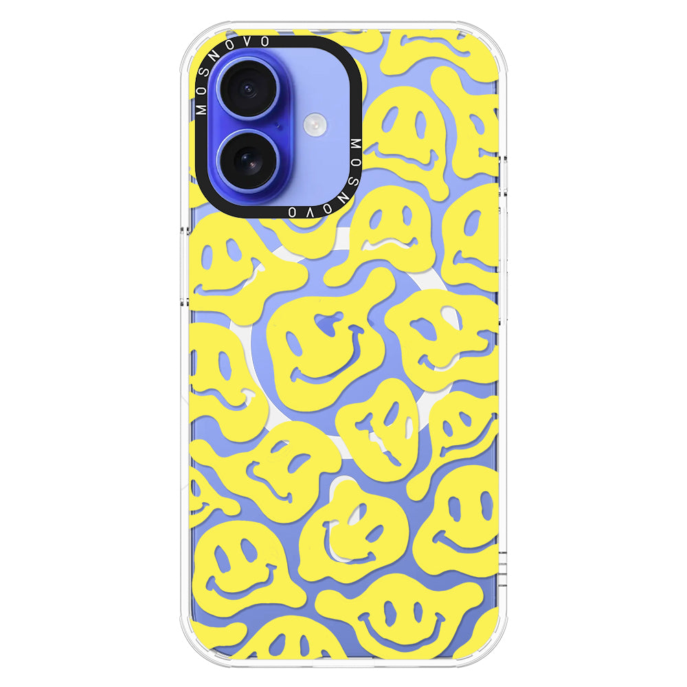 Melted Yellow Smiles Face Phone Case - iPhone 16 Case - MOSNOVO