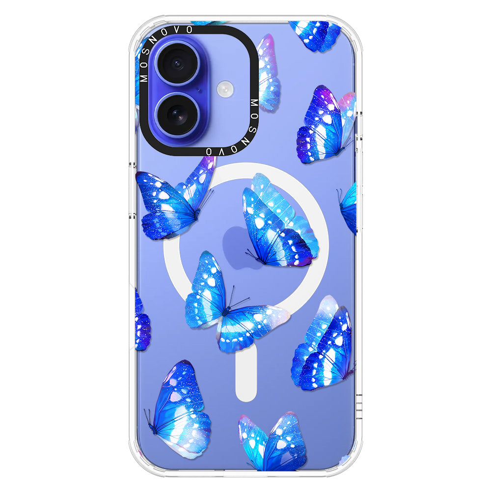 Stunning Blue Butterflies Phone Case - iPhone 16 Plus Case - MOSNOVO