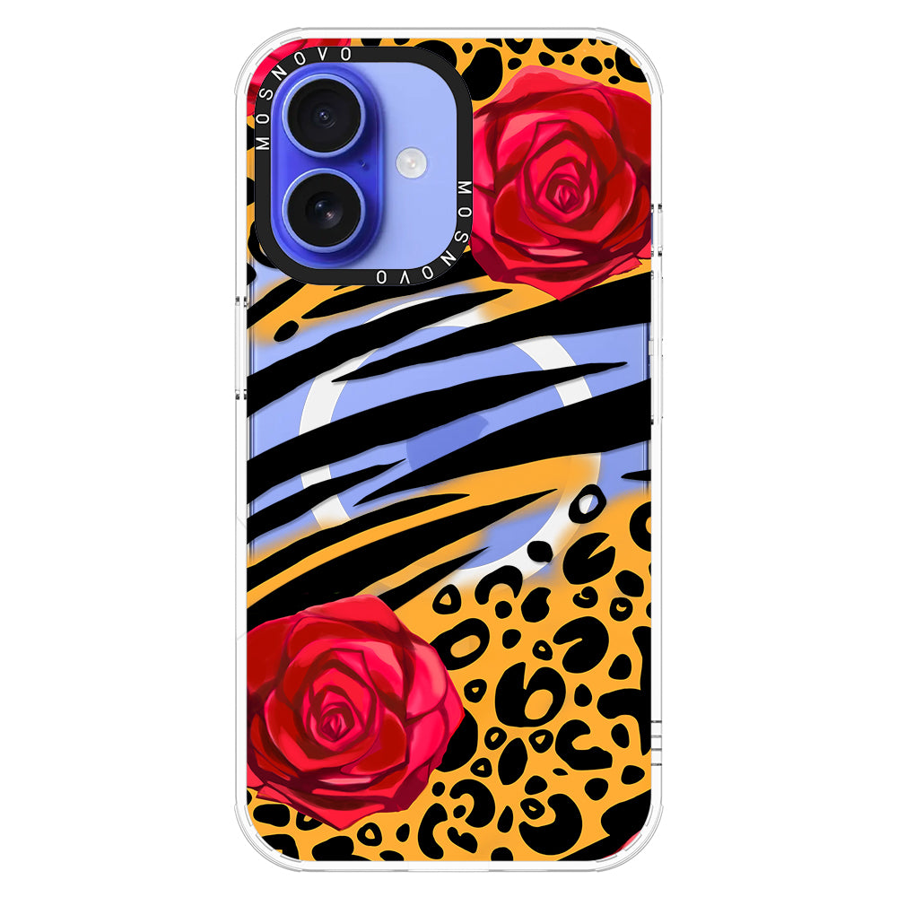 Wild Floral Leopard Phone Case - iPhone 16 Case - MOSNOVO