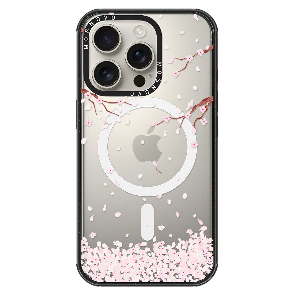 Sakura Phone Case - iPhone 16 Pro Case Clear Black ShockStone With MagSafe