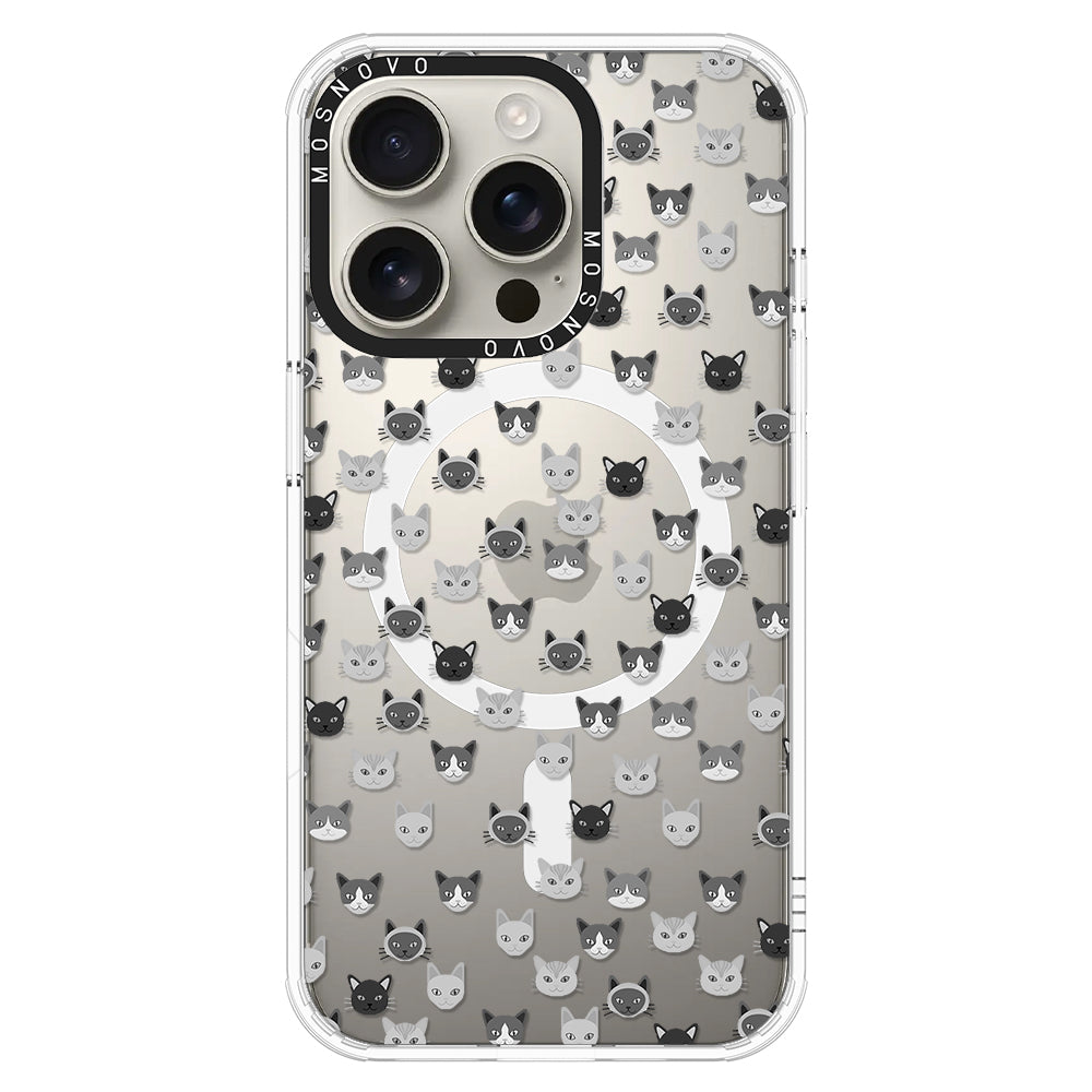 Cats Head Phone Case - iPhone 16 Pro Case - MOSNOVO