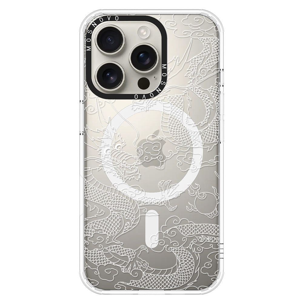 White Dragon Phone Case - iPhone 16 Pro Case - MOSNOVO