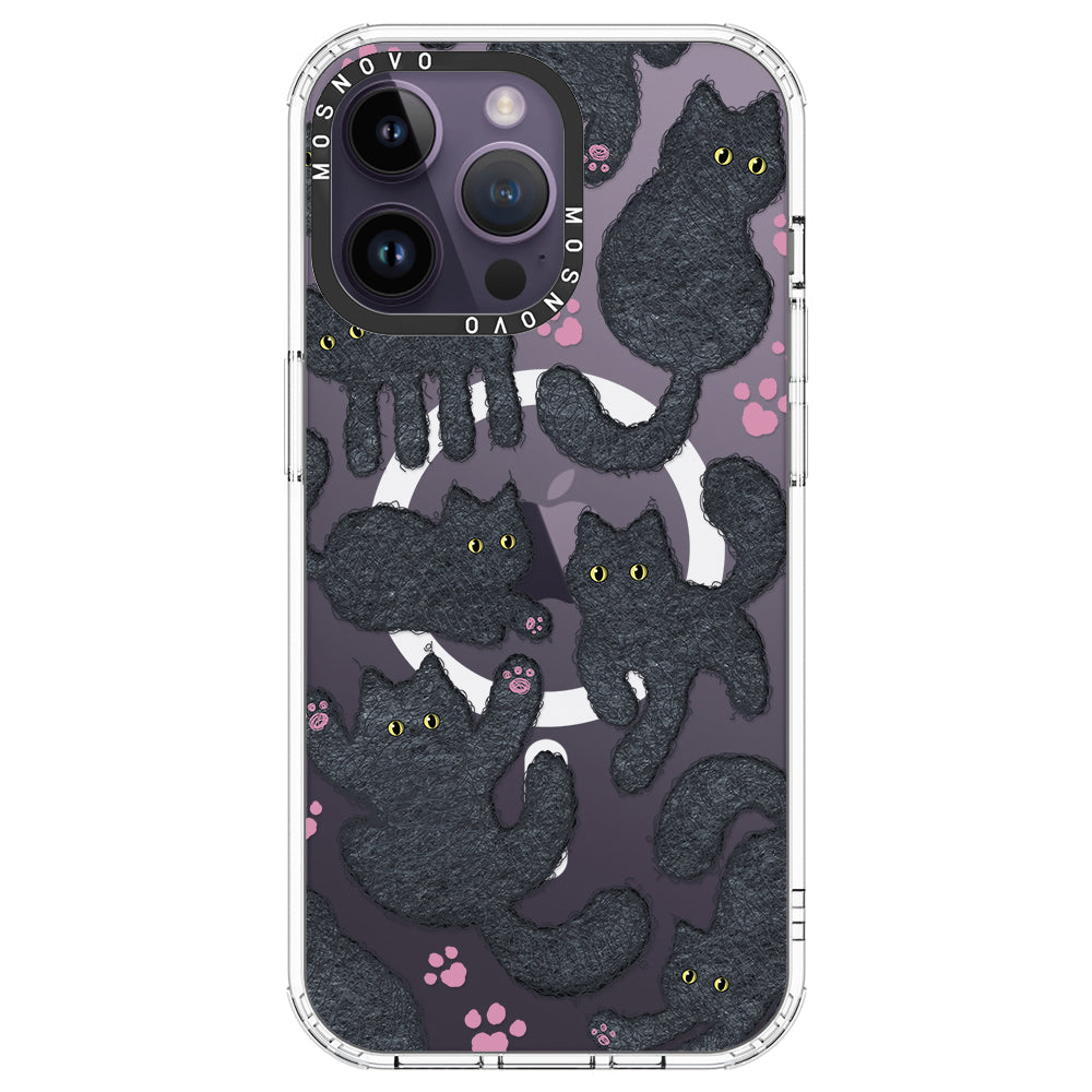 Black Furry Cat Phone Case - iPhone 14 Pro Max Case