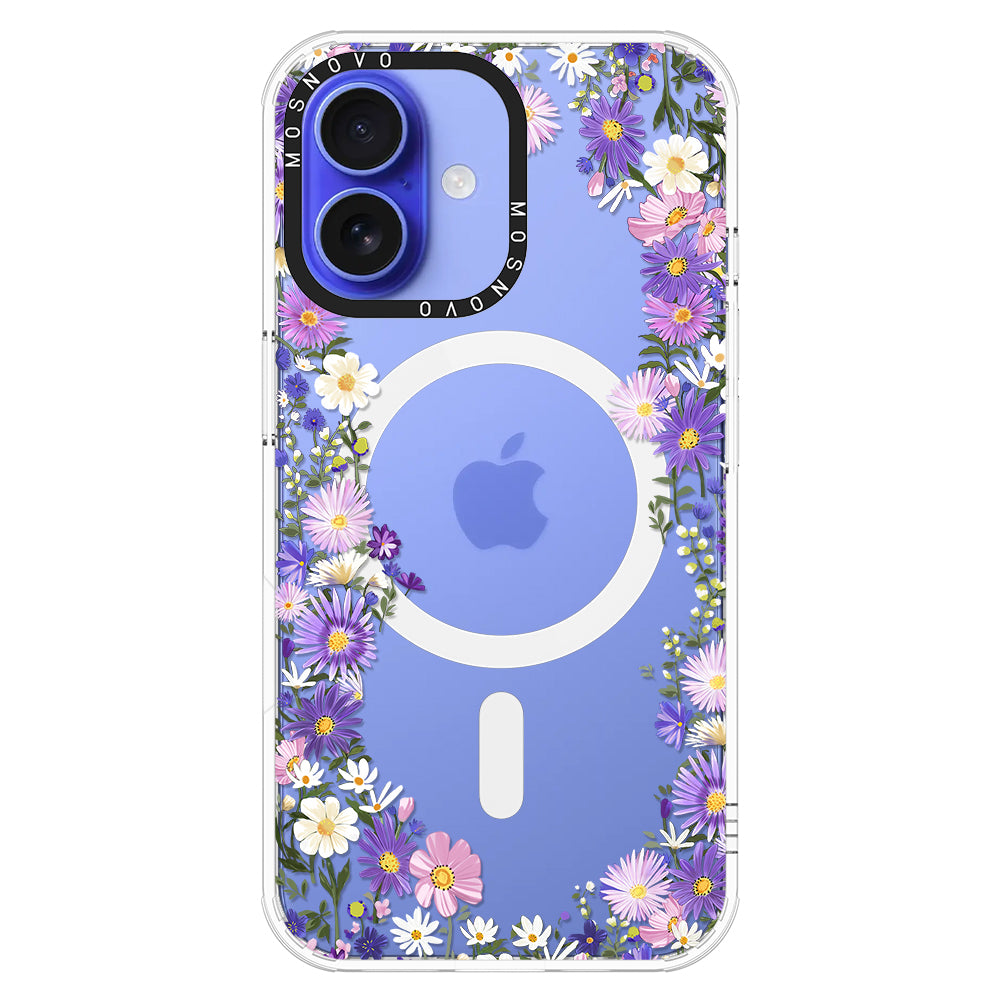 Purple Daisy Garden Phone Case - iPhone 16 Case - MOSNOVO