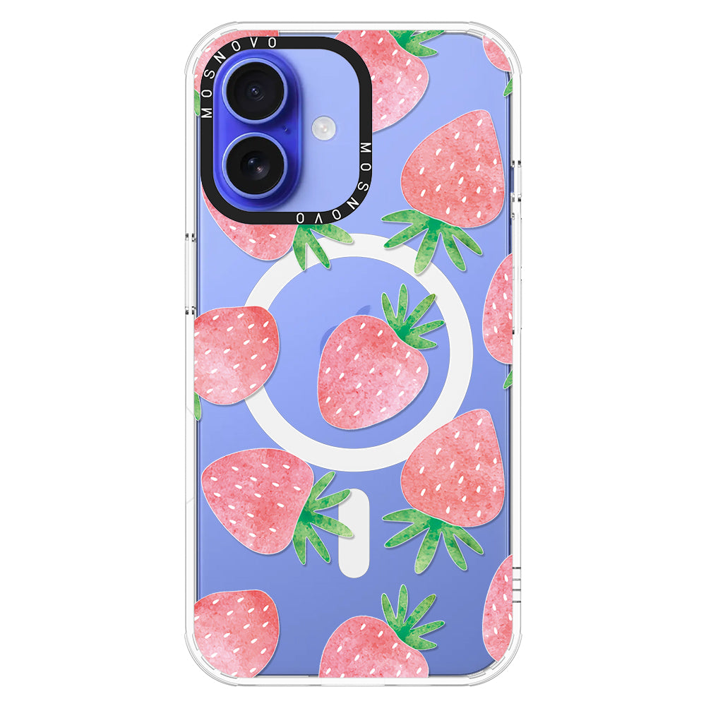 Pastel Strawberry Phone Case - iPhone 16 Case - MOSNOVO