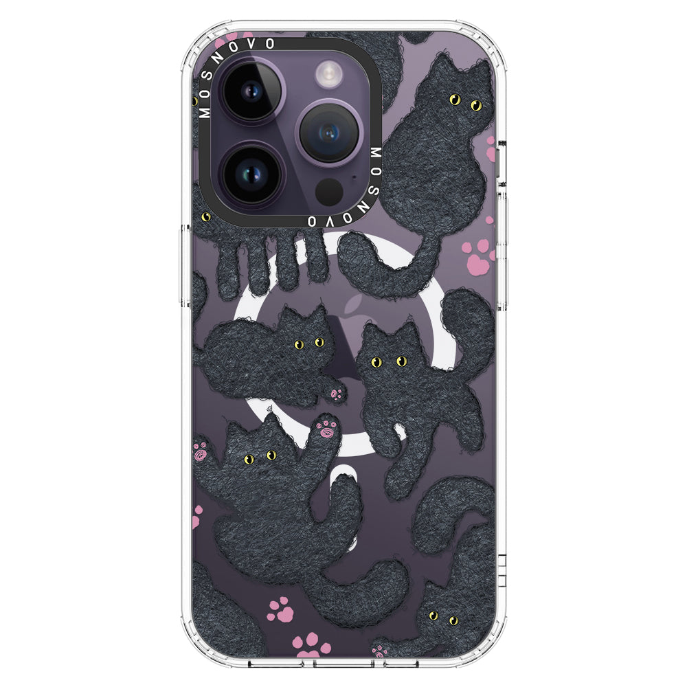 Black Furry Cat Phone Case - iPhone 14 Pro Case