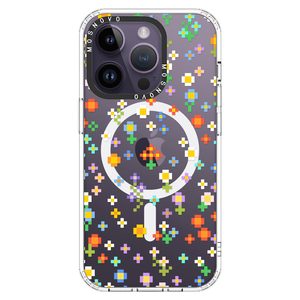 Pixel-Floral Phone Case - iPhone 14 Pro Case