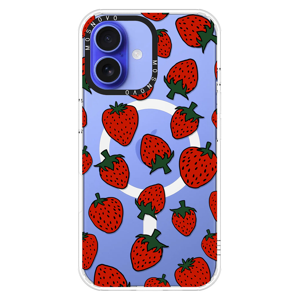 Red Strawberry Phone Case - iPhone 16 Plus Case - MOSNOVO