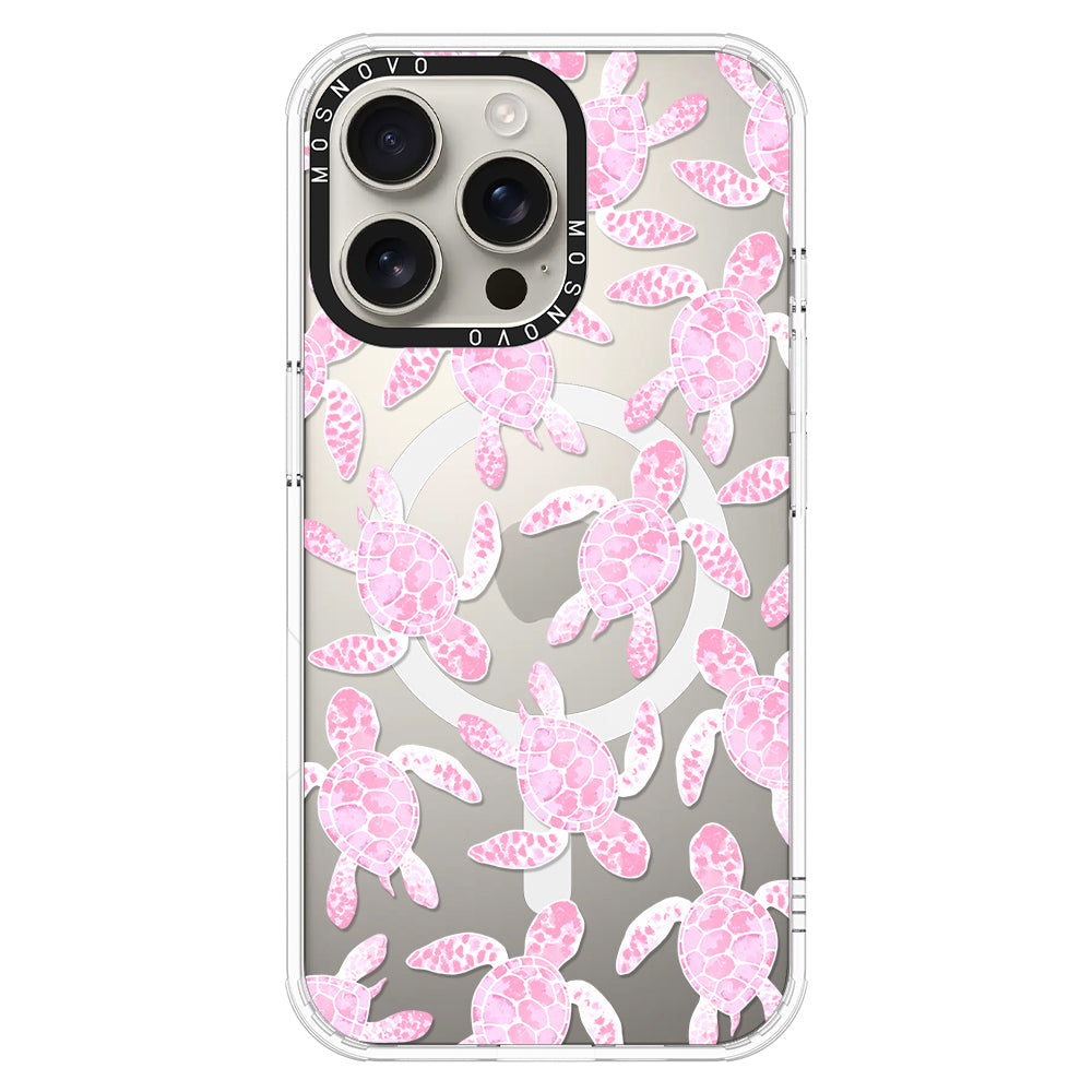 Pink Turtle Phone Case - iPhone 16 Pro Max Case - MOSNOVO