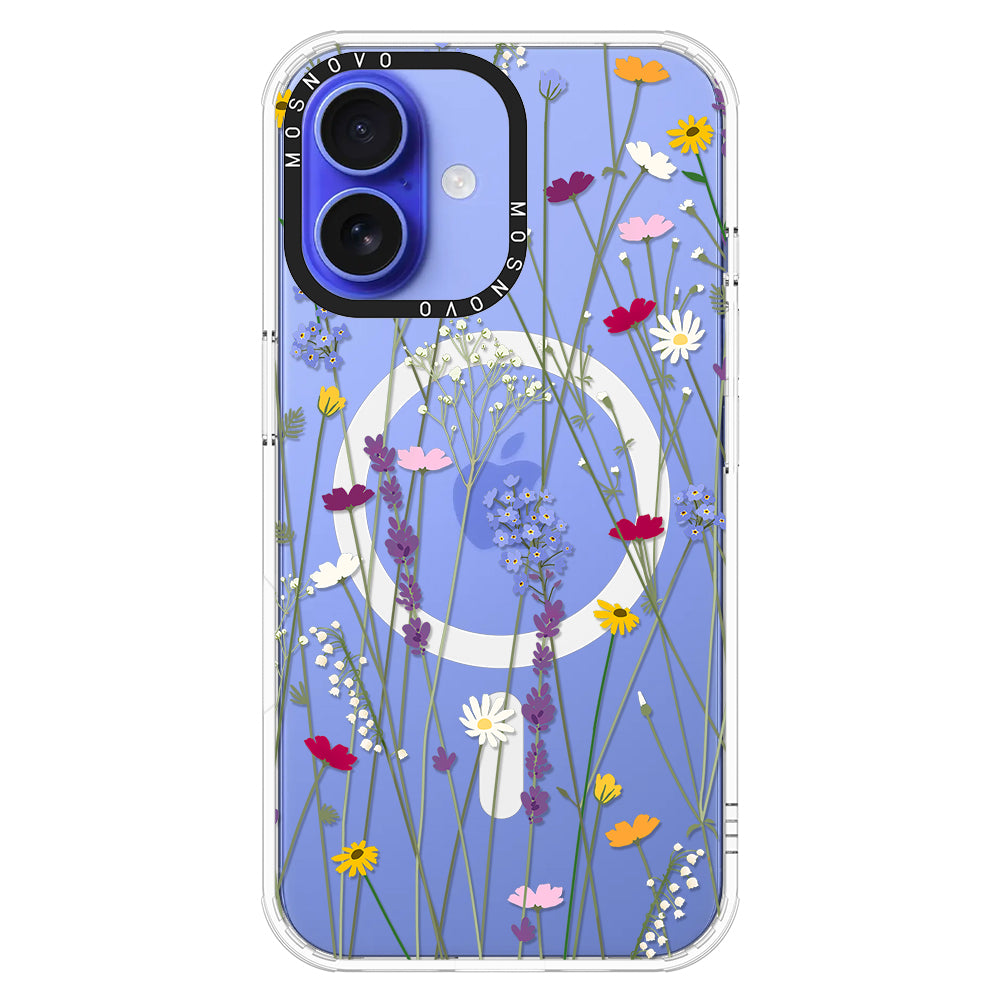 Floral Garden Lavender Daisy Flower Phone Case - iPhone 16 Plus Case - MOSNOVO