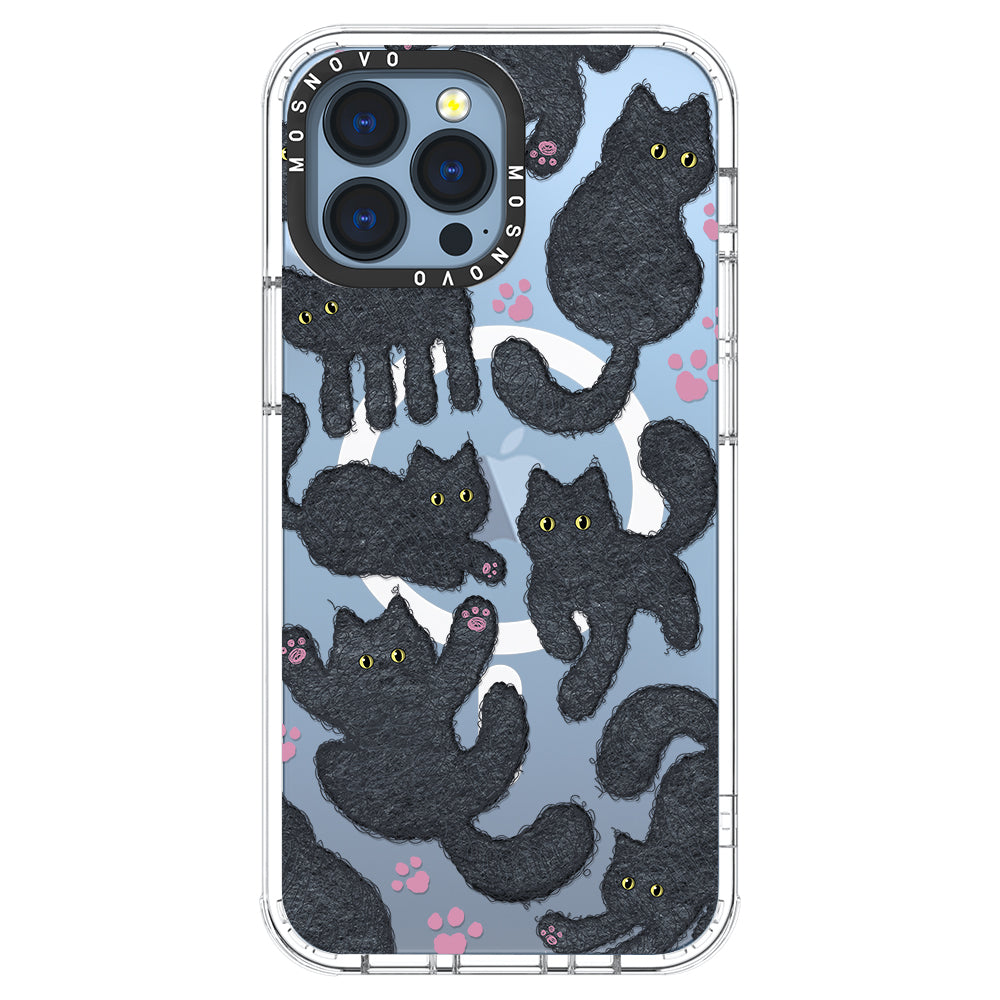 Black Furry Cat Phone Case - iPhone 13 Pro Max Case