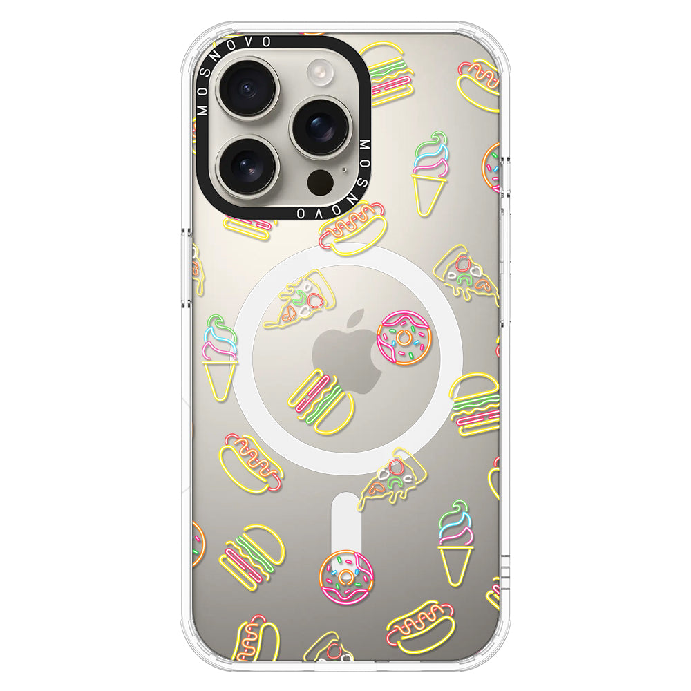 Neon Burgers Phone Case - iPhone 16 Pro Max Case - MOSNOVO